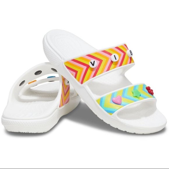 Limited Edition Crocs Women's  Classic Festival Vibes Sandals  White 7 - Picture 2 of 12